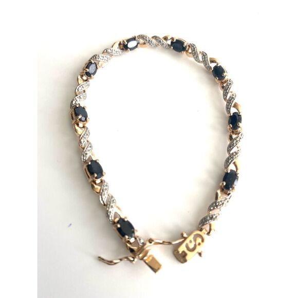 Striking Gold 925 Vermeil, Silver & Black Onyx Bracelet - Picture 14 of 16